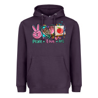 Plum peace love art   ado Heavyweight Hoodie - AdoDesignShop