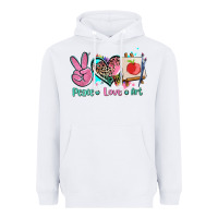 White peace love art   ado Heavyweight Hoodie - AdoDesignShop