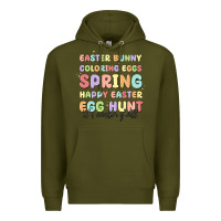 Army Green easter bunny spring Premium Hoodie - MaliasSmallBusiness