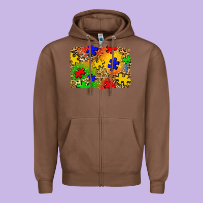 Autism Background Zipper Hoodie Designed By Zillion Design Studio