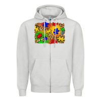 Dove Grey autism background Zipper Hoodie - Zillion Design Studio