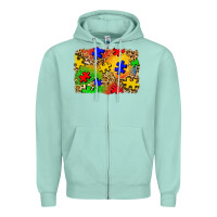 Seafoam autism background Zipper Hoodie - Zillion Design Studio