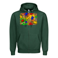 Sports Green autism background Zipper Hoodie - Zillion Design Studio