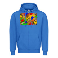True Royal autism background Zipper Hoodie - Zillion Design Studio