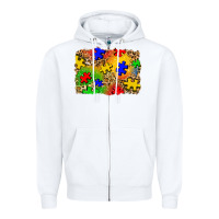 White autism background Zipper Hoodie - Zillion Design Studio