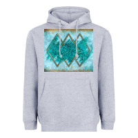 Heather Grey turquoise glitter Heavyweight Hoodie - JahusDesignShop