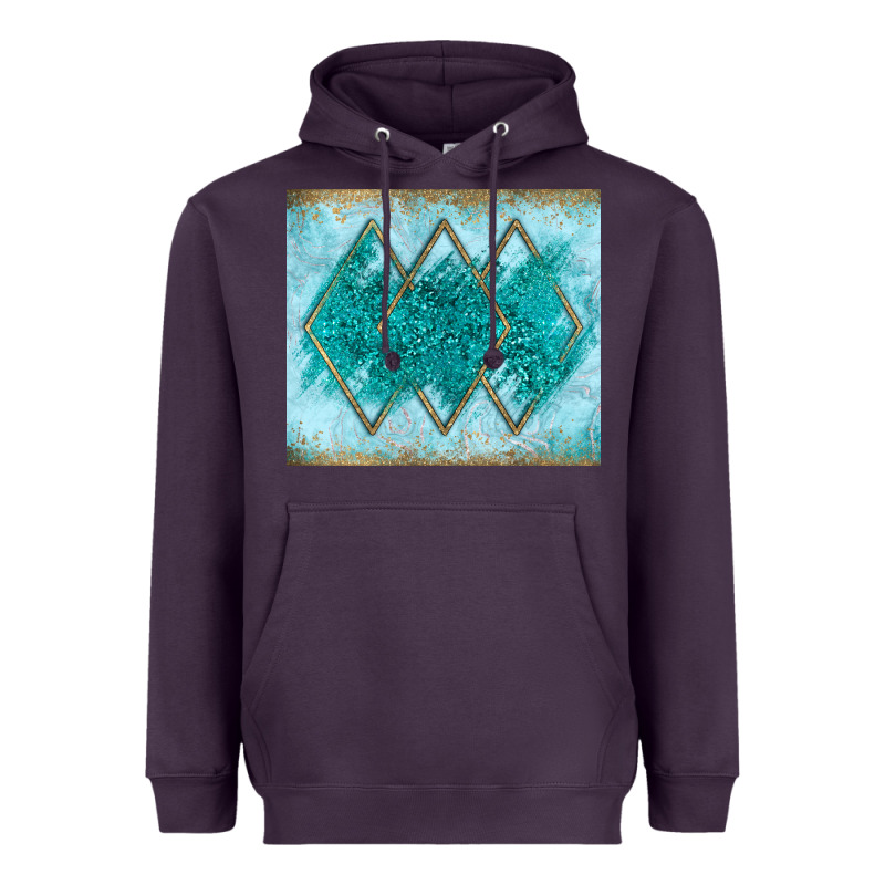 Turquoise Glitter Heavyweight Hoodie by JahusDesignShop | Teevron