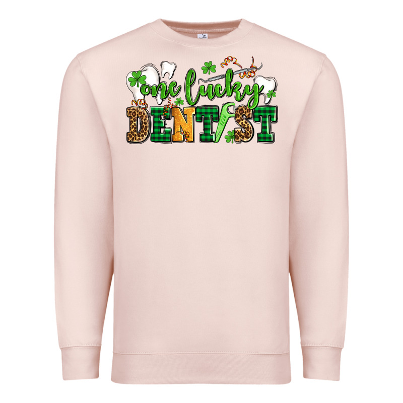 St Patricks Day One Lucky Dentist Premium Sweatshirt by AdoDesignShop | Teevron