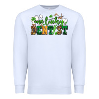 White st patricks day one lucky dentist Premium Sweatshirt - AdoDesignShop