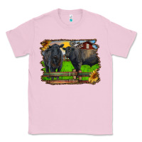 Bubblegum Pink black angus cattle and bull in barnyard Classic Tee - RanaPortraitStore