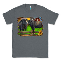 Charcoal Heather black angus cattle and bull in barnyard Classic Tee - RanaPortraitStore