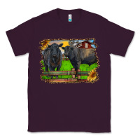 Plum black angus cattle and bull in barnyard Classic Tee - RanaPortraitStore