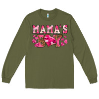 Army Green valentines day mamas boy Long Sleeve Tee - texasbilliewilder