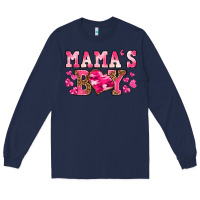 Navy valentines day mamas boy Long Sleeve Tee - texasbilliewilder