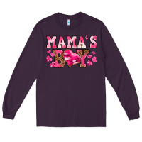 Plum valentines day mamas boy Long Sleeve Tee - texasbilliewilder