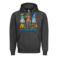 Charcoal Heather autism awareness gnomes Zipper Hoodie - Zillion Design Studio