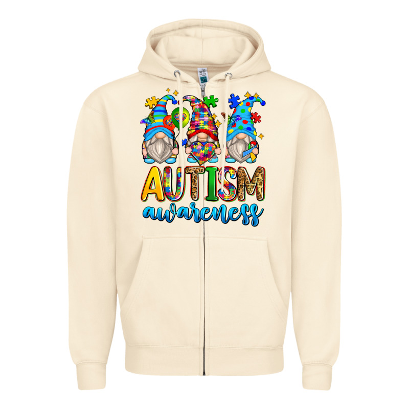 Autism Awareness Gnomes Zipper Hoodie by Zillion Design Studio | Teevron