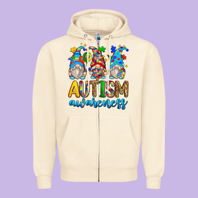 Autism Awareness Gnomes Zipper Hoodie Designed By Zillion Design Studio
