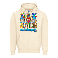 Sandshell autism awareness gnomes Zipper Hoodie - Zillion Design Studio