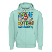 Seafoam autism awareness gnomes Zipper Hoodie - Zillion Design Studio