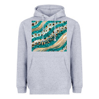 Heather Grey turquoise glitter Heavyweight Hoodie - JahusDesignShop