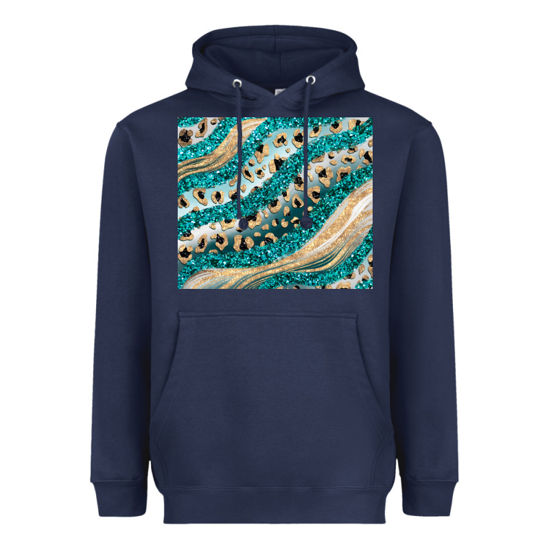 Turquoise Glitter Heavyweight Hoodie by JahusDesignShop | Teevron