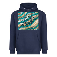 Navy turquoise glitter Heavyweight Hoodie - JahusDesignShop
