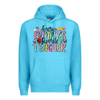 Ocean Blue every bunny's favorite teacher Premium Hoodie - MaliasSmallBusiness