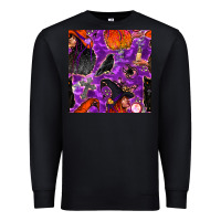 Black halloween witch seamless pattern Premium Sweatshirt - BundleAndBundleShop
