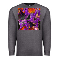 Charcoal Heather halloween witch seamless pattern Premium Sweatshirt - BundleAndBundleShop