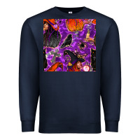 Navy halloween witch seamless pattern Premium Sweatshirt - BundleAndBundleShop
