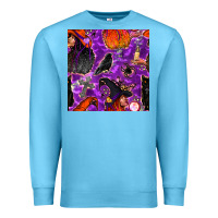 Ocean Blue halloween witch seamless pattern Premium Sweatshirt - BundleAndBundleShop