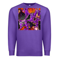 Purple halloween witch seamless pattern Premium Sweatshirt - BundleAndBundleShop