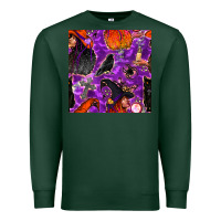 Sports Green halloween witch seamless pattern Premium Sweatshirt - BundleAndBundleShop