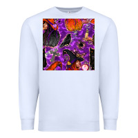 White halloween witch seamless pattern Premium Sweatshirt - BundleAndBundleShop