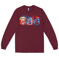 Burgundy usa mason jars Long Sleeve Tee - Zillion Design Studio