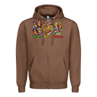 Chestnut peace love autism Zipper Hoodie - Zillion Design Studio