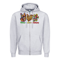 Peace Love Autism Zipper Hoodie | Teevron