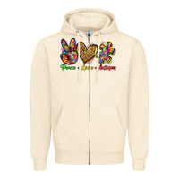 Sandshell peace love autism Zipper Hoodie - Zillion Design Studio
