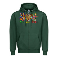 Sports Green peace love autism Zipper Hoodie - Zillion Design Studio