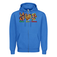 True Royal peace love autism Zipper Hoodie - Zillion Design Studio