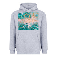 Heather Grey turquoise glitter Heavyweight Hoodie - JahusDesignShop