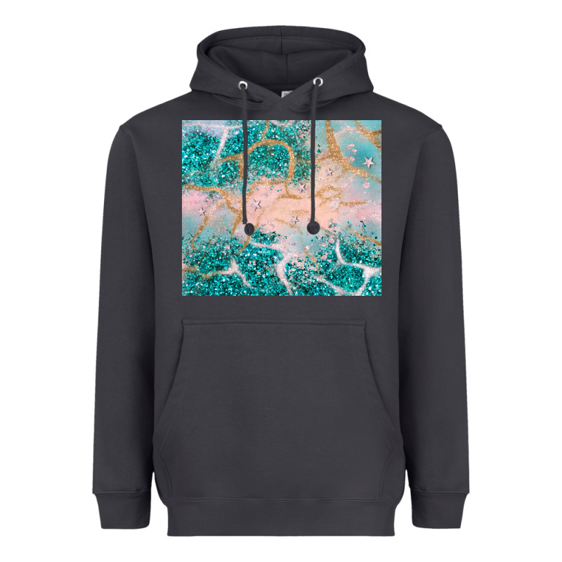 Turquoise Glitter Heavyweight Hoodie by JahusDesignShop | Teevron