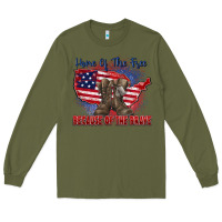 Army Green home of the free because of the brave Long Sleeve Tee - Zillion Design Studio