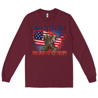 Burgundy home of the free because of the brave Long Sleeve Tee - Zillion Design Studio