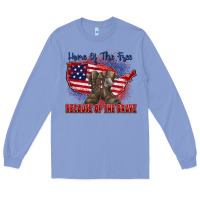 Colony Blue home of the free because of the brave Long Sleeve Tee - Zillion Design Studio