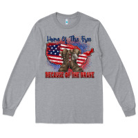 Heather Grey home of the free because of the brave Long Sleeve Tee - Zillion Design Studio
