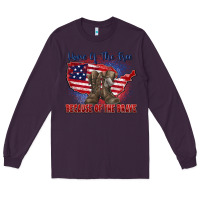 Plum home of the free because of the brave Long Sleeve Tee - Zillion Design Studio