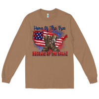 Toasted Coconut home of the free because of the brave Long Sleeve Tee - Zillion Design Studio