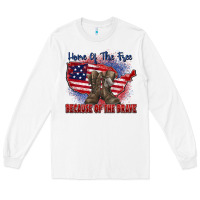 White home of the free because of the brave Long Sleeve Tee - Zillion Design Studio